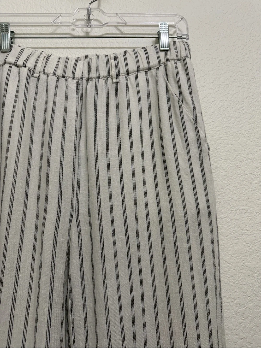 Quince 100% Linen Striped Ankle Pants Medium